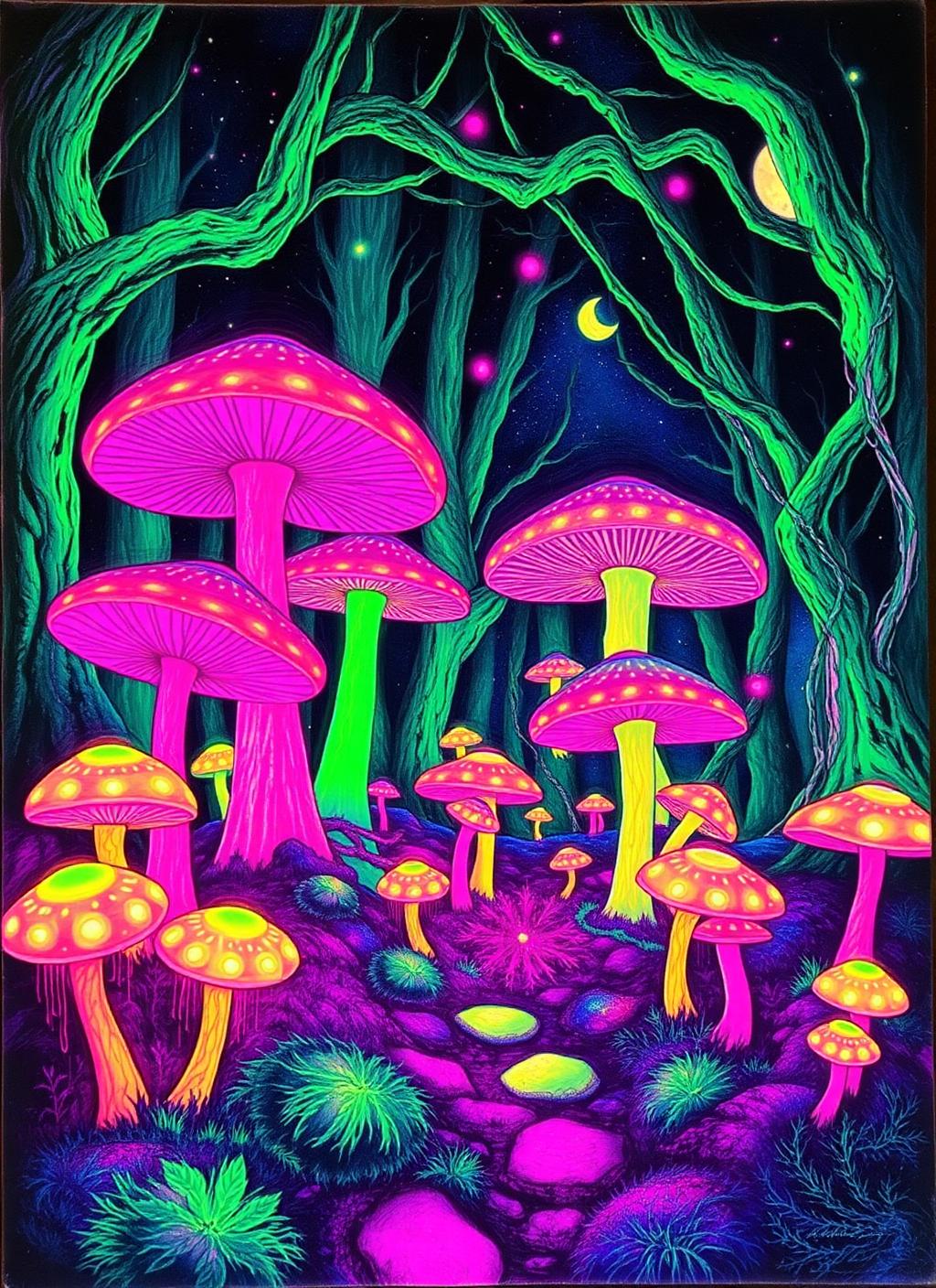 Nature inspired psychedelic painting